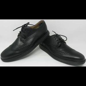 COLE HAAN LUNARGRAND WINGTIP OXFORD SHOES BLACK 10